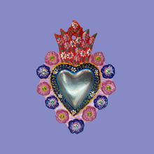 Load image into Gallery viewer, Hand-Painted Tin Hearts w/Flowers
