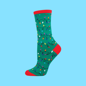 Christmas Lights Green Socks
