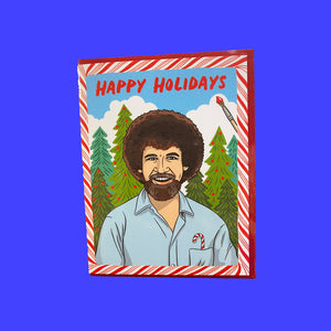 Bob Ross Happy Holidays Card