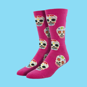 Cushioned Candy Skull Athletic Socks