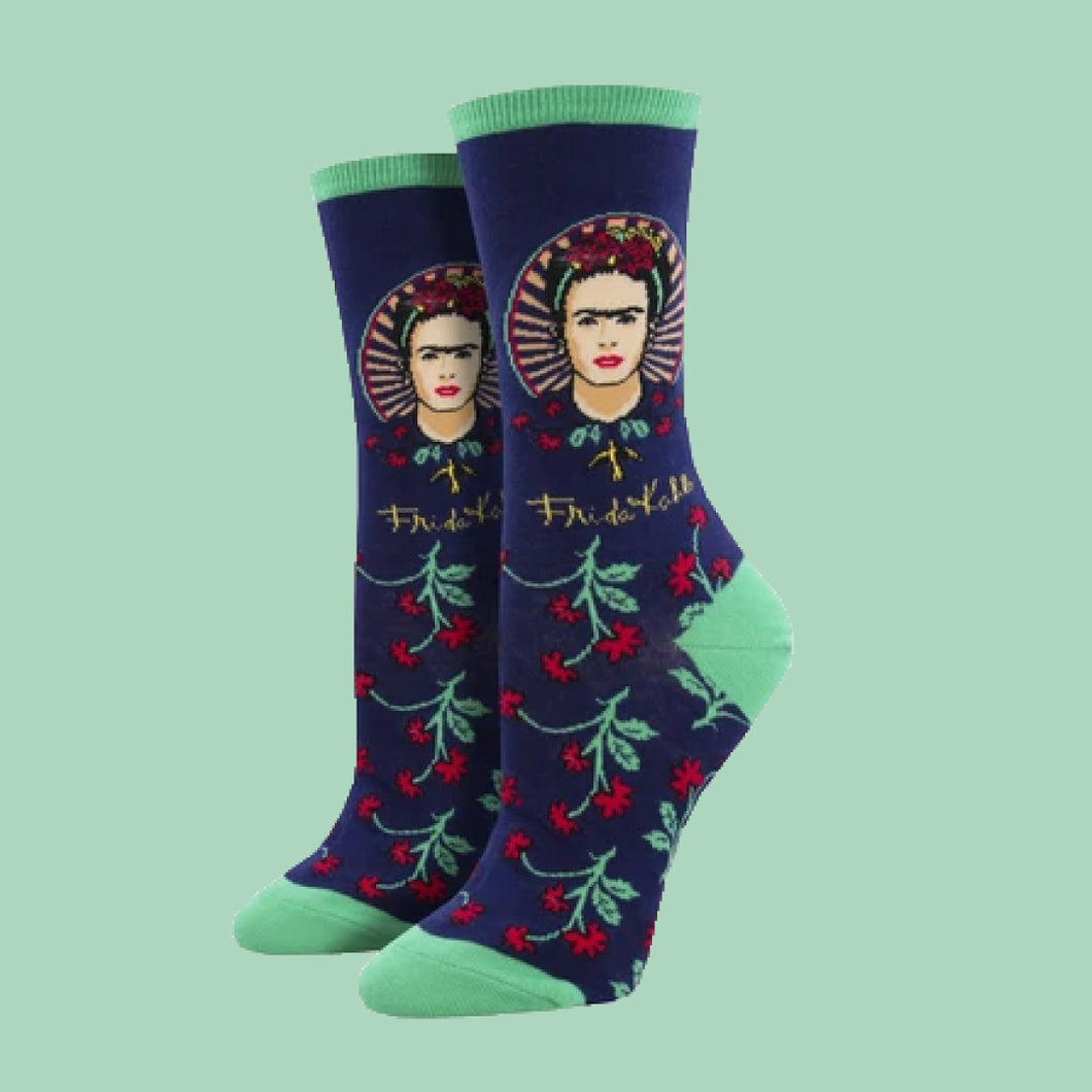 Frida Flower Navy Socks