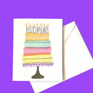 Feliz Cumpleanos Cake Greeting Card