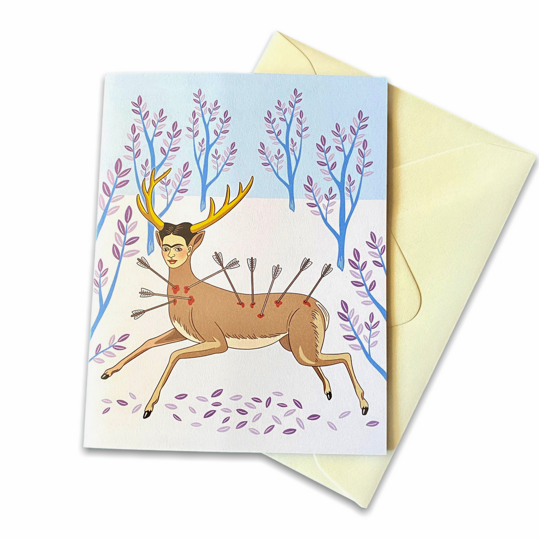 Wounded Deer Blank Greeting Card