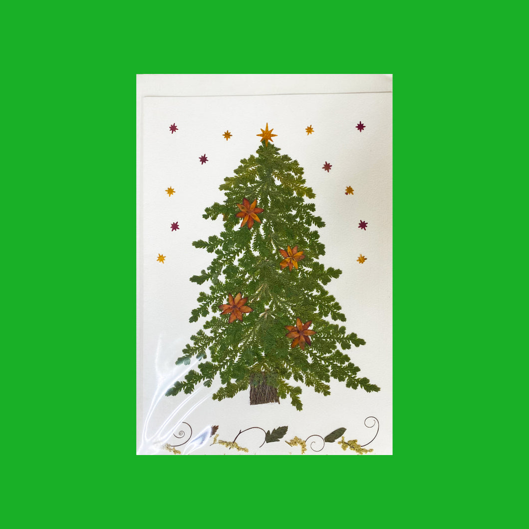 Natural Flower Christmas Tree Greeting Card